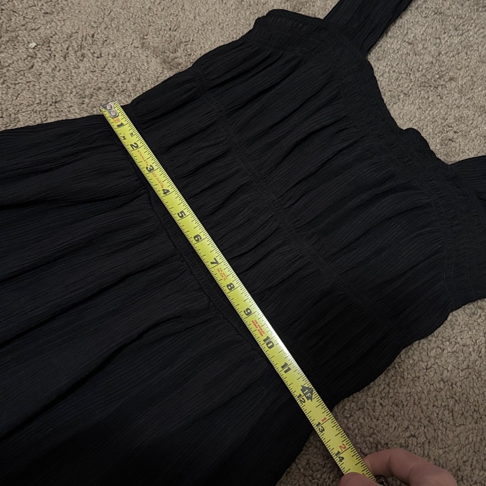NWOT H&M Sun Dress-Sz S-Black-Wide Straps-Elastic Top-Gathered Details-Viscose - Picture 13 of 15